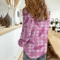 Purple Palaka Hawaii Palapalai Women Casual Shirt Hawaiian Fern - Polynesian Pride