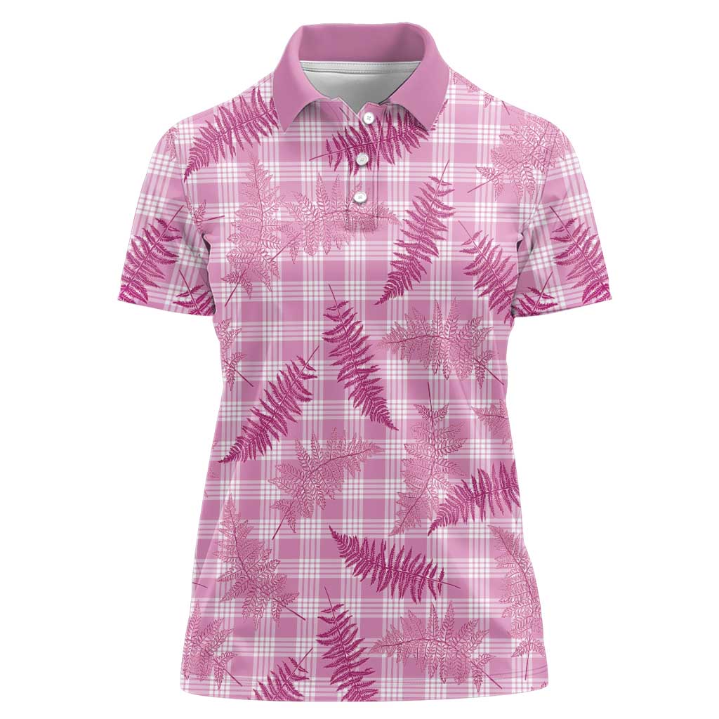 Purple Palaka Hawaii Palapalai Women Polo Shirt Hawaiian Fern - Polynesian Pride