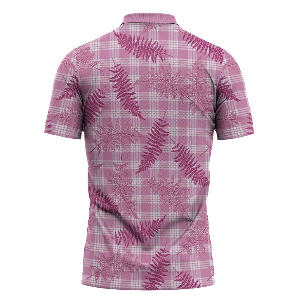 Purple Palaka Hawaii Palapalai Zipper Polo Shirt Hawaiian Fern - Polynesian Pride
