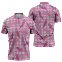 Purple Palaka Hawaii Palapalai Zipper Polo Shirt Hawaiian Fern - Polynesian Pride