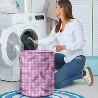 Pink Palaka Hawaii Palapalai Laundry Basket Hawaiian Fern - Polynesian Pride