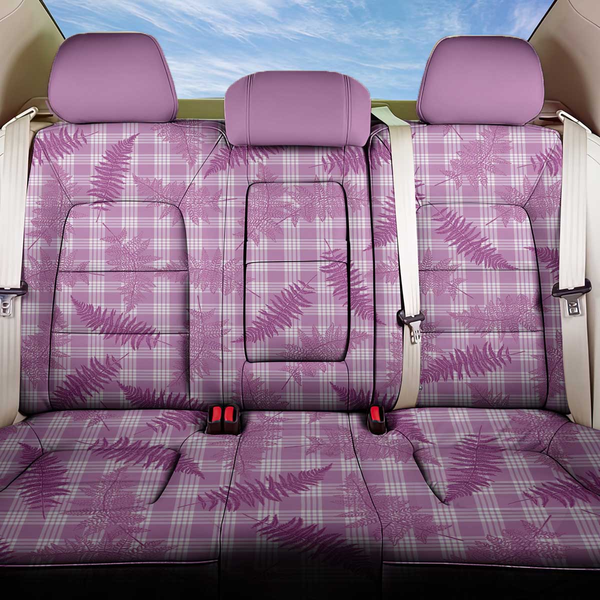 Pink Palaka Hawaii Palapalai Back Car Seat Cover Hawaiian Fern - Polynesian Pride