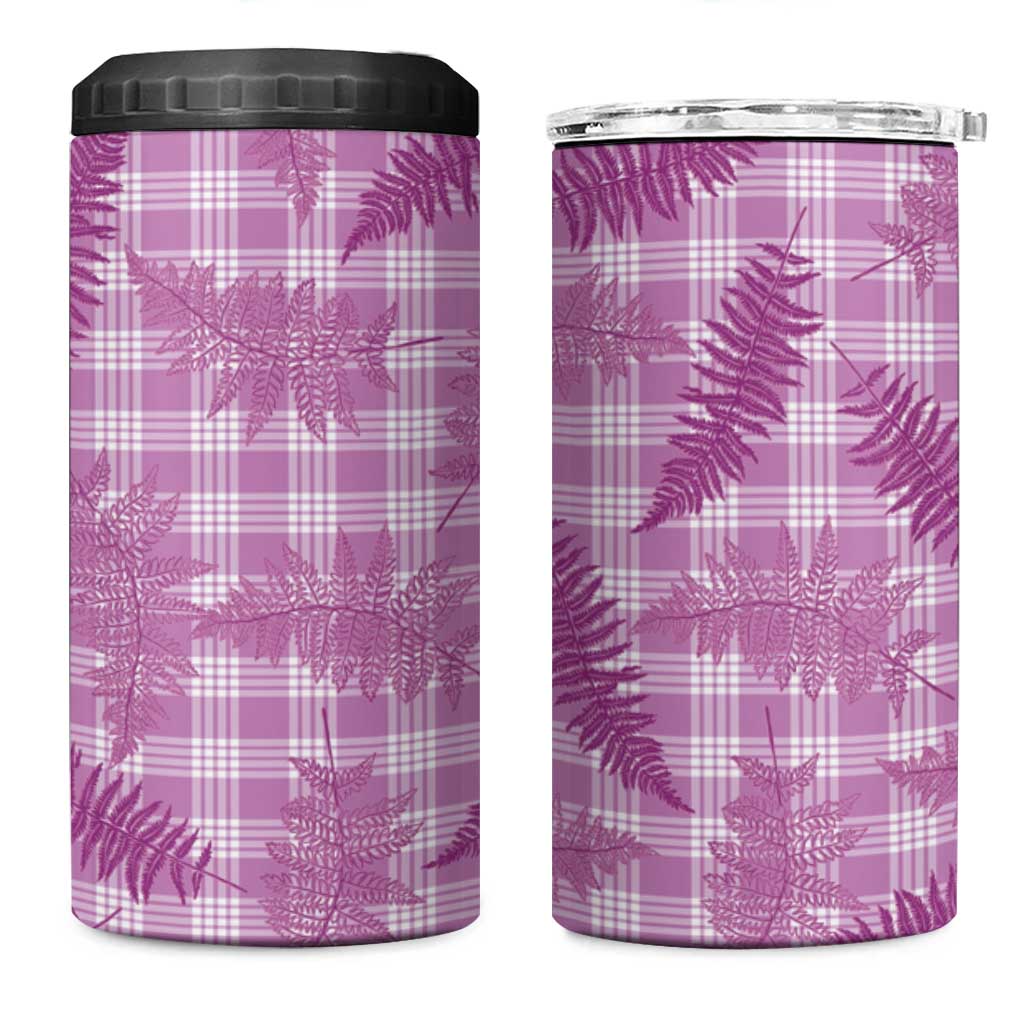 Pink Palaka Hawaii Palapalai 4 in 1 Can Cooler Tumbler Hawaiian Fern LT14 One Size: 16 oz Pink - Polynesian Pride