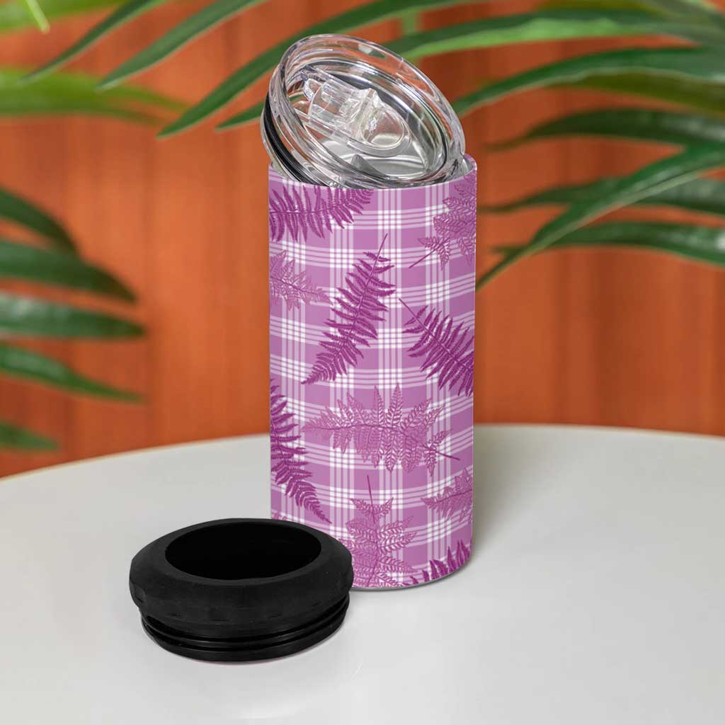 Pink Palaka Hawaii Palapalai 4 in 1 Can Cooler Tumbler Hawaiian Fern LT14 - Polynesian Pride