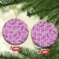 Pink Palaka Hawaii Palapalai Ceramic Ornament Hawaiian Fern - Polynesian Pride