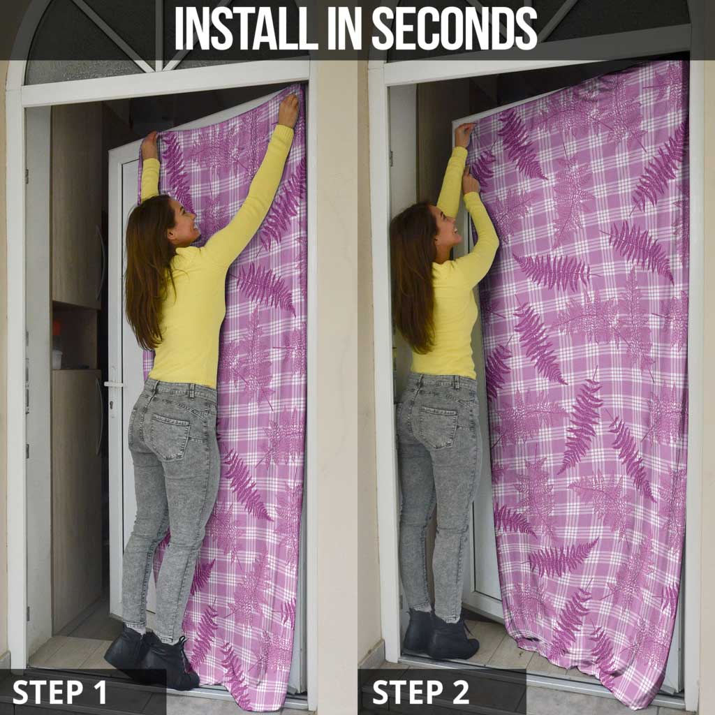 Pink Palaka Hawaii Palapalai Door Cover Hawaiian Fern - Polynesian Pride