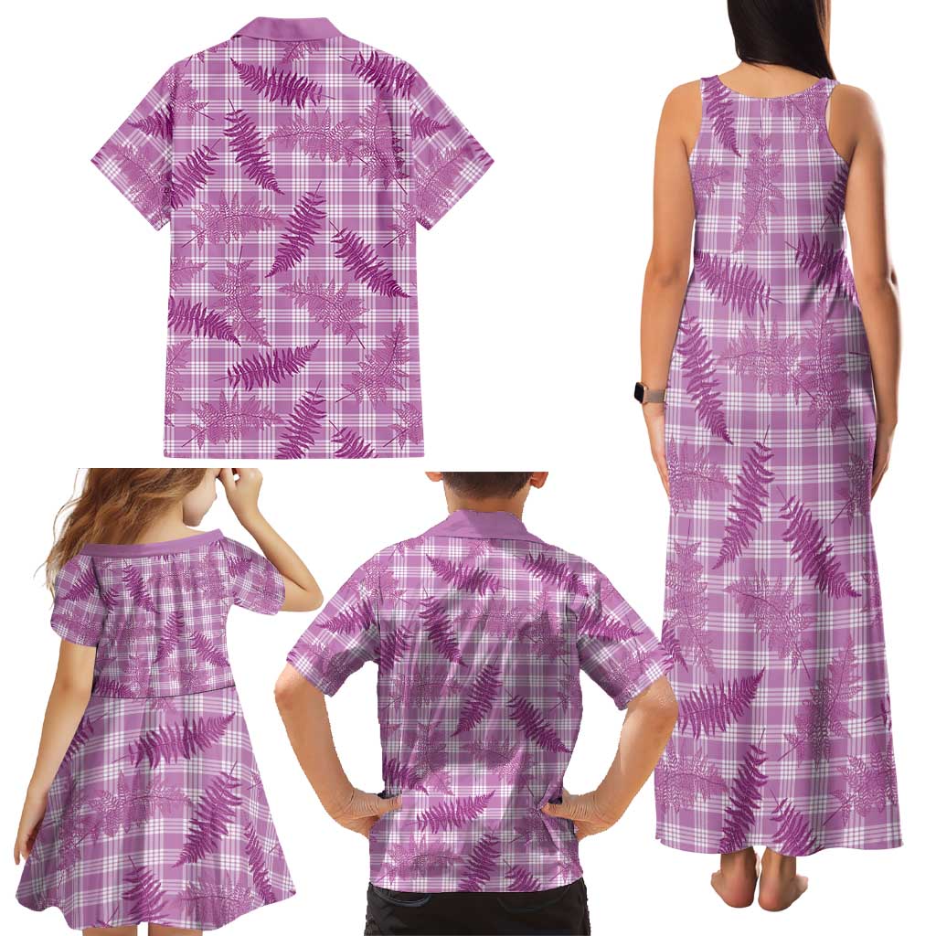 Pink Palaka Hawaii Palapalai Family Matching Tank Maxi Dress and Hawaiian Shirt Hawaiian Fern LT14 - Polynesian Pride