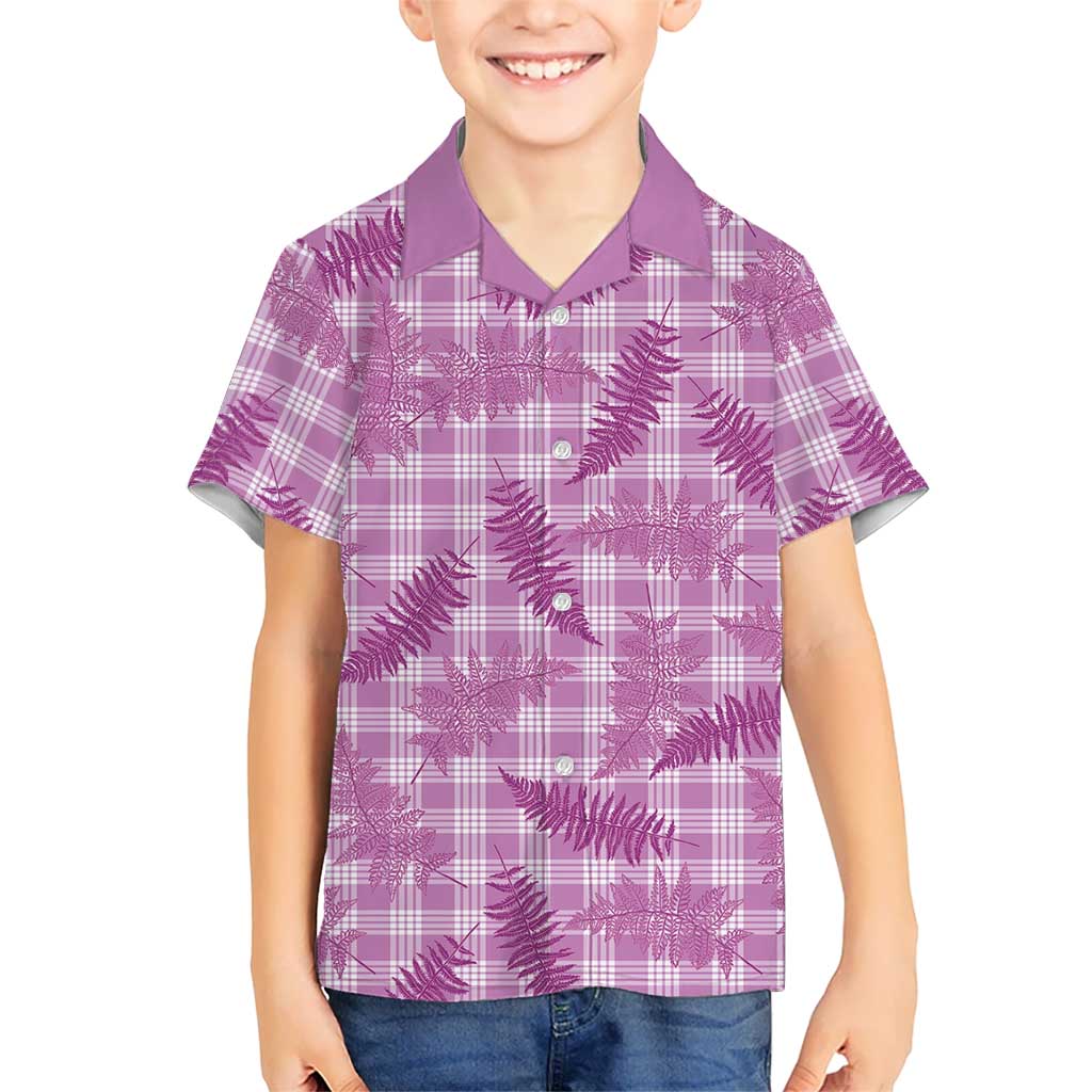 Pink Palaka Hawaii Palapalai Family Matching Tank Maxi Dress and Hawaiian Shirt Hawaiian Fern LT14 Son's Shirt Pink - Polynesian Pride