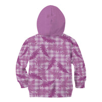 Pink Palaka Hawaii Palapalai Kid Hoodie Hawaiian Fern - Polynesian Pride