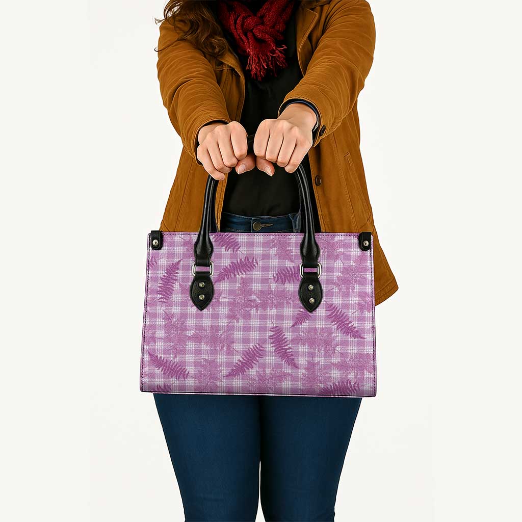 Pink Palaka Hawaii Palapalai Leather Bag Hawaiian Fern - Polynesian Pride