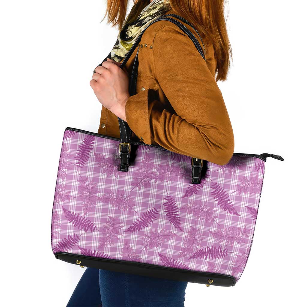Pink Palaka Hawaii Palapalai Leather Tote Bag Hawaiian Fern - Polynesian Pride