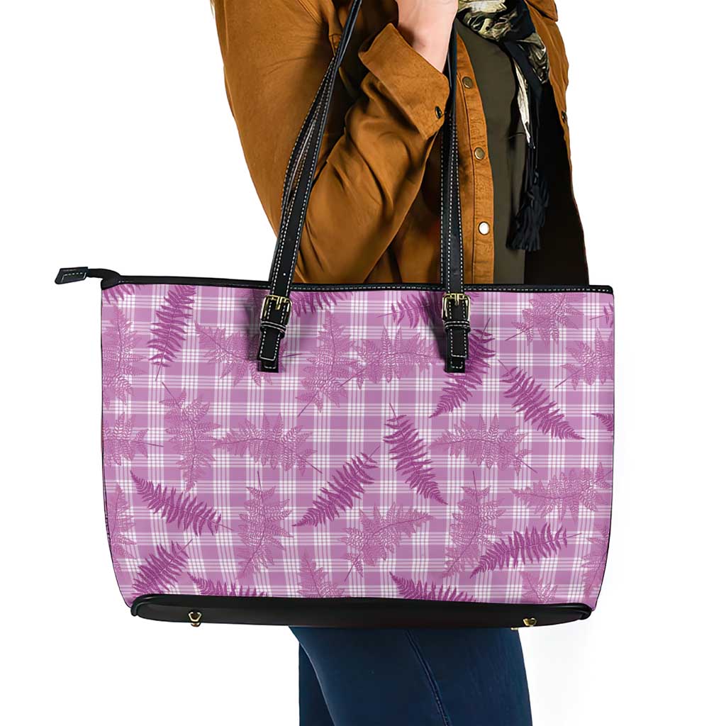 Pink Palaka Hawaii Palapalai Leather Tote Bag Hawaiian Fern - Polynesian Pride