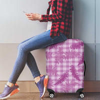 Pink Palaka Hawaii Palapalai Luggage Cover Hawaiian Fern - Polynesian Pride