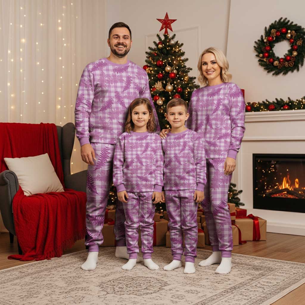 Pink Palaka Hawaii Palapalai Christmas Pajama Set Hawaiian Fern - Polynesian Pride