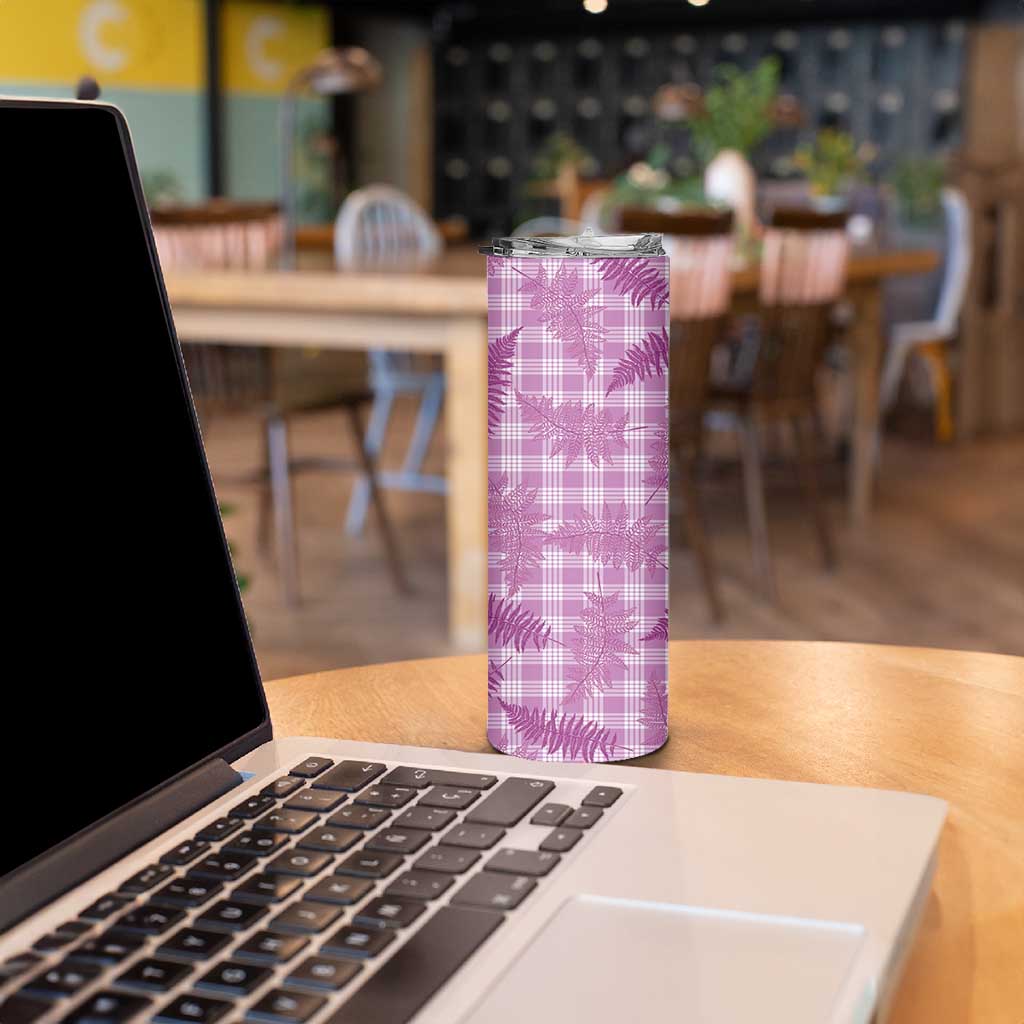 Pink Palaka Hawaii Palapalai Skinny Tumbler Hawaiian Fern - Polynesian Pride