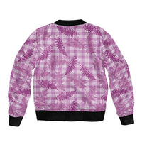 Pink Palaka Hawaii Palapalai Sleeve Zip Bomber Jacket Hawaiian Fern - Polynesian Pride