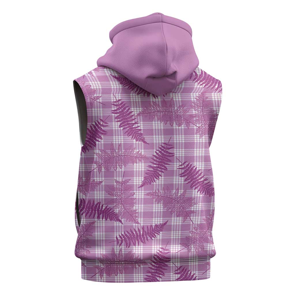 Pink Palaka Hawaii Palapalai Sleeveless Hoodie Hawaiian Fern - Polynesian Pride