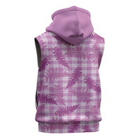 Pink Palaka Hawaii Palapalai Sleeveless Hoodie Hawaiian Fern - Polynesian Pride
