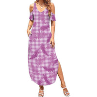 Pink Palaka Hawaii Palapalai Summer Maxi Dress Hawaiian Fern - Polynesian Pride