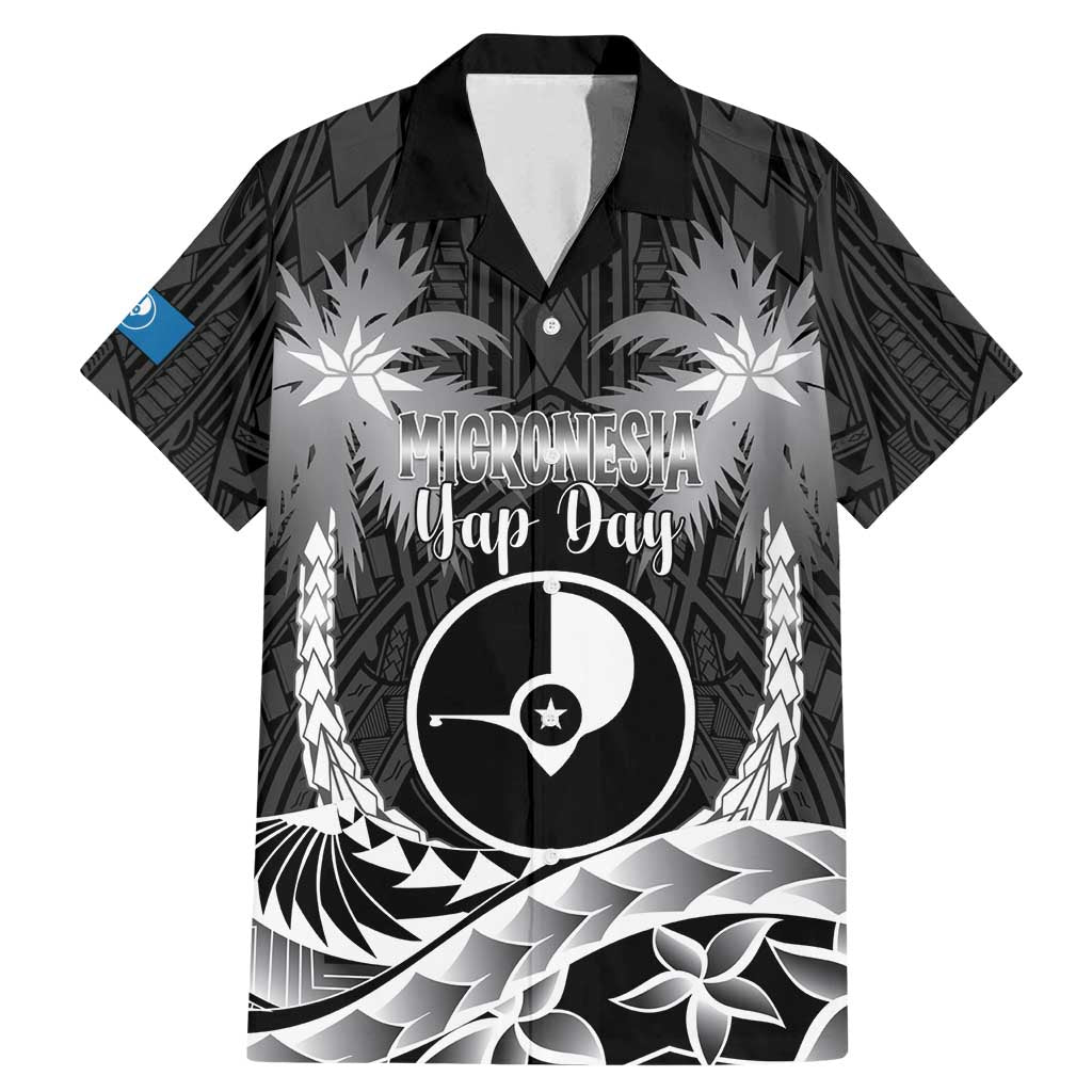 FSM Yap Day Family Matching Mermaid Dress and Hawaiian Shirt 2025 Wa'ab Micronesia Black Color LT14 Dad's Shirt - Short Sleeve Black - Polynesian Pride