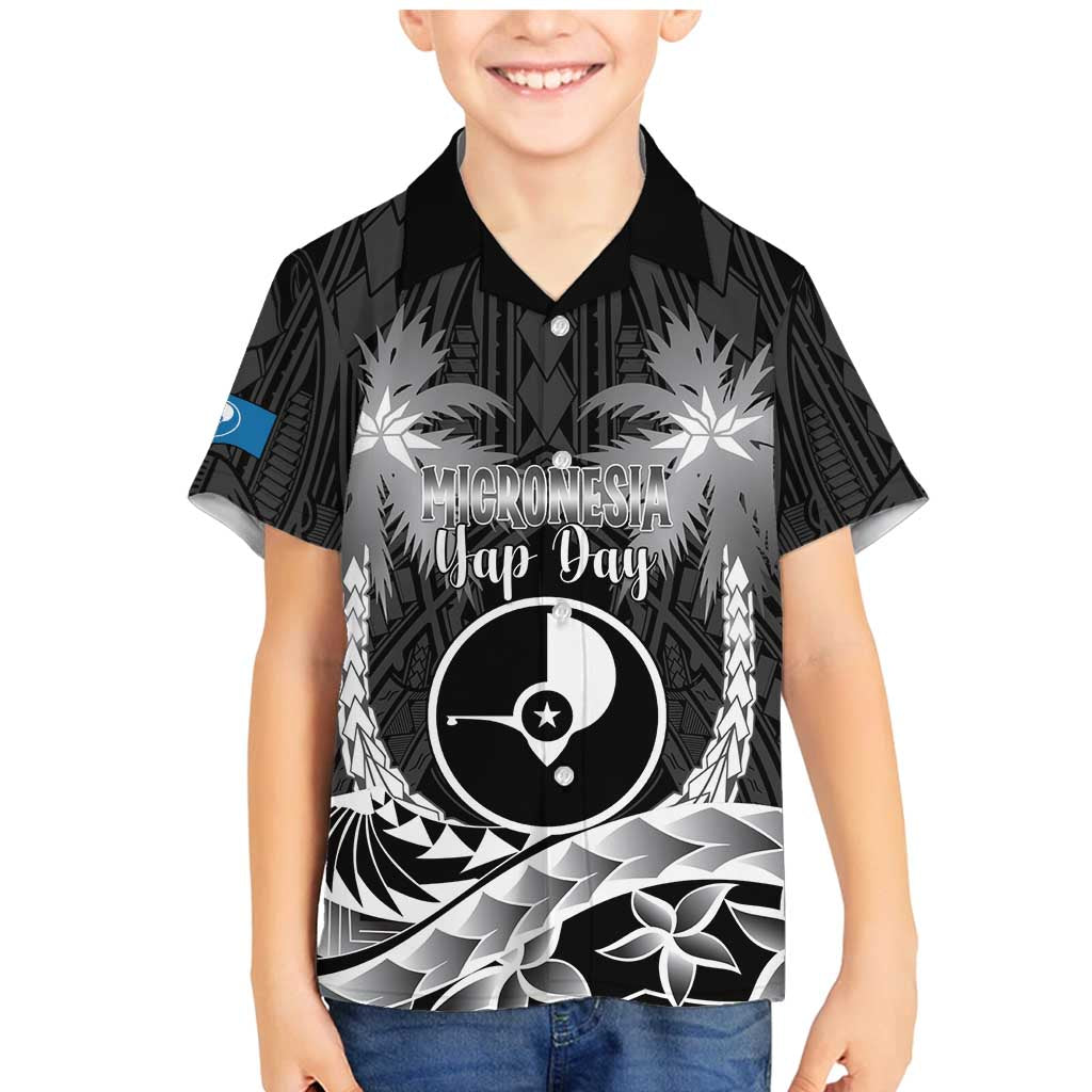 FSM Yap Day Family Matching Mermaid Dress and Hawaiian Shirt 2025 Wa'ab Micronesia Black Color LT14 Son's Shirt Black - Polynesian Pride