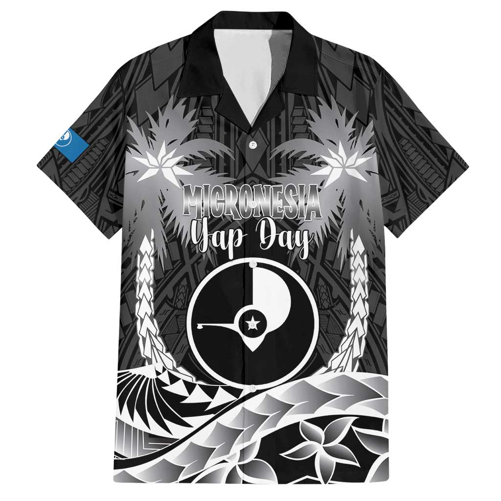 FSM Yap Day Family Matching Short Sleeve Bodycon Dress and Hawaiian Shirt 2025 Wa'ab Micronesia Black Color LT14 Dad's Shirt - Short Sleeve Black - Polynesian Pride