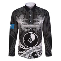 FSM Yap Day Family Matching Short Sleeve Bodycon Dress and Hawaiian Shirt 2025 Wa'ab Micronesia Black Color LT14 Dad's Shirt - Long Sleeve Black - Polynesian Pride