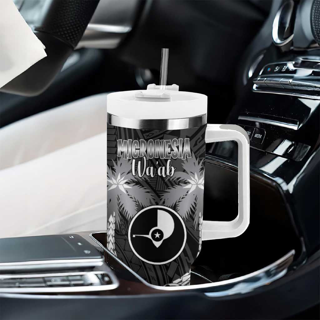FSM Yap Day Tumbler With Handle 2025 Wa'ab Micronesia Black Color