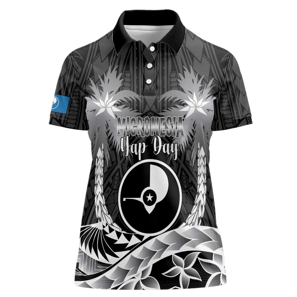 FSM Yap Day Women Polo Shirt 2025 Wa'ab Micronesia Black Color LT14 Female Black - Polynesian Pride