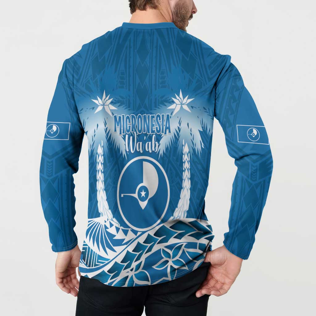 FSM Yap Day Button Sweatshirt 2025 Wa'ab Micronesia Flag Color