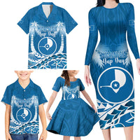 FSM Yap Day Family Matching Long Sleeve Bodycon Dress and Hawaiian Shirt 2025 Wa'ab Micronesia Flag Color LT14 - Polynesian Pride