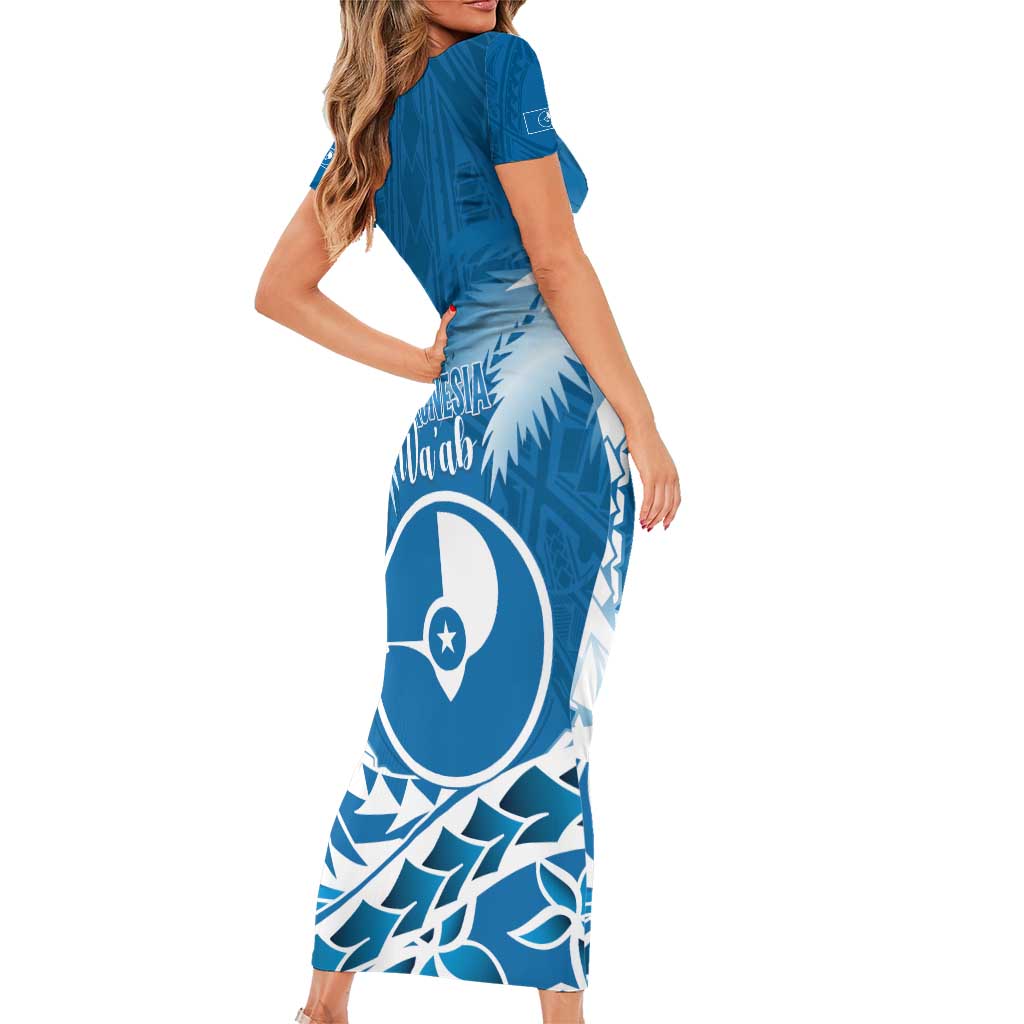 FSM Yap Day Family Matching Short Sleeve Bodycon Dress and Hawaiian Shirt 2025 Wa'ab Micronesia Flag Color LT14 - Polynesian Pride