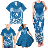 FSM Yap Day Family Matching Tank Maxi Dress and Hawaiian Shirt 2025 Wa'ab Micronesia Flag Color LT14 - Polynesian Pride