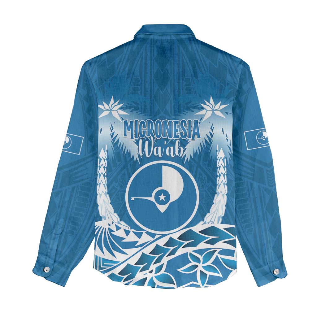 FSM Yap Day Women Casual Shirt 2025 Wa'ab Micronesia Flag Color