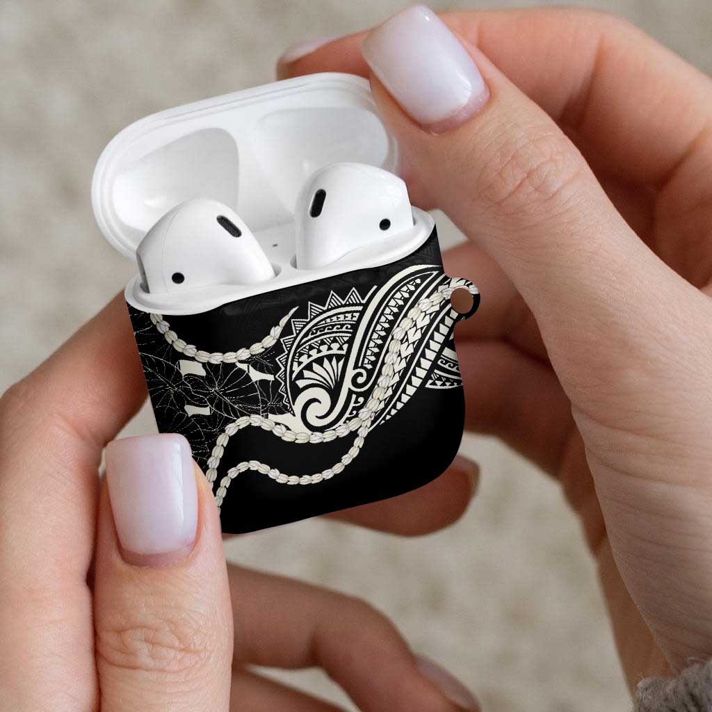 Aloha Hawaii Kalo Pikake Lei AirPods Case Chest Tattoo Black Hawaiian Pattern LT14 - Polynesian Pride