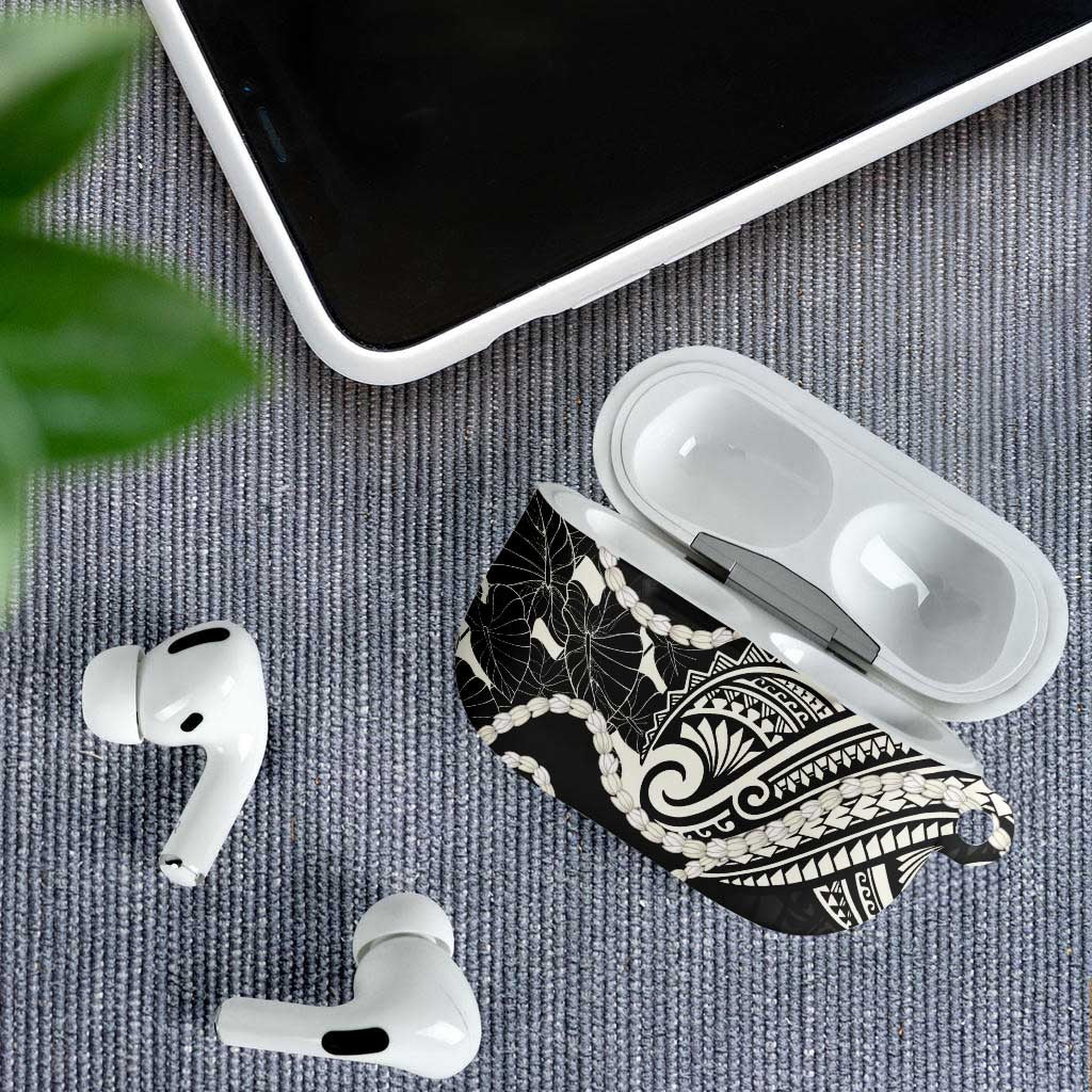 Aloha Hawaii Kalo Pikake Lei AirPods Case Chest Tattoo Black Hawaiian Pattern LT14 - Polynesian Pride