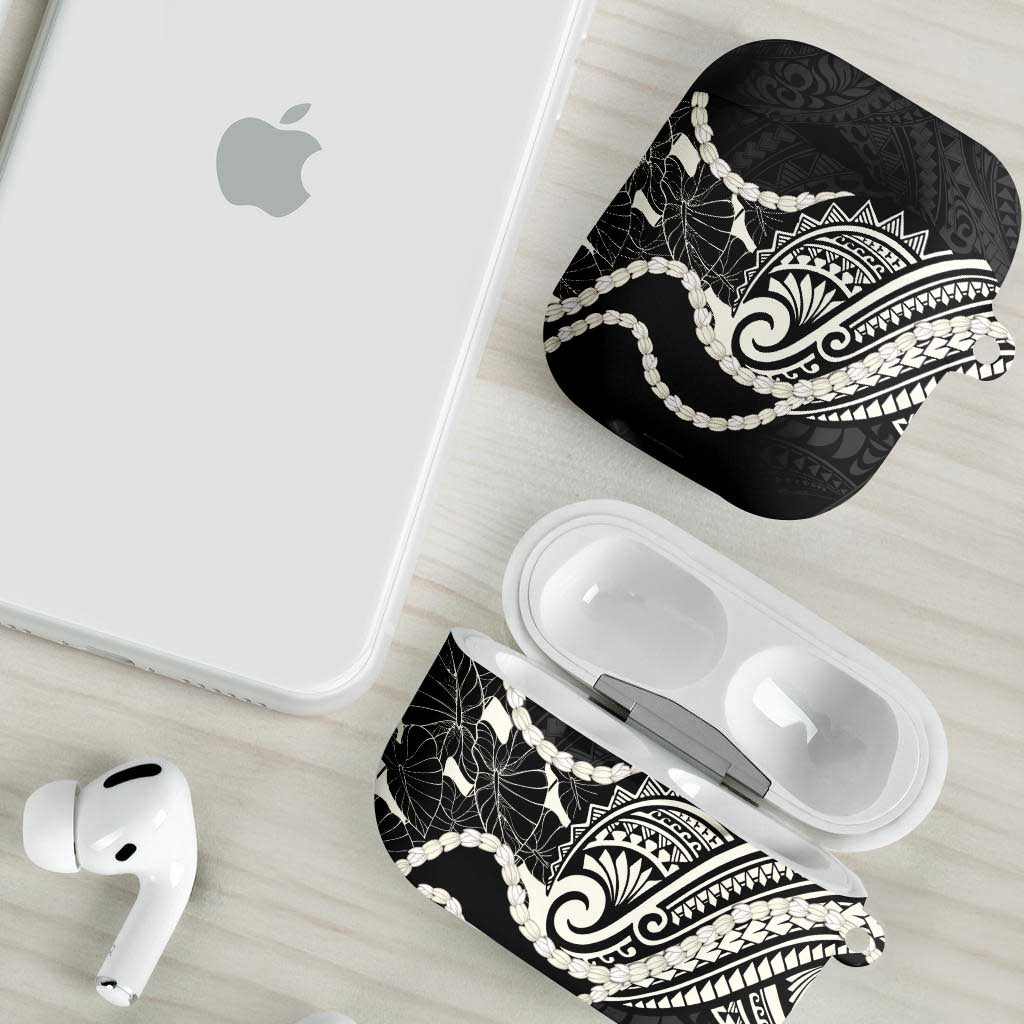 Aloha Hawaii Kalo Pikake Lei AirPods Case Chest Tattoo Black Hawaiian Pattern LT14 - Polynesian Pride