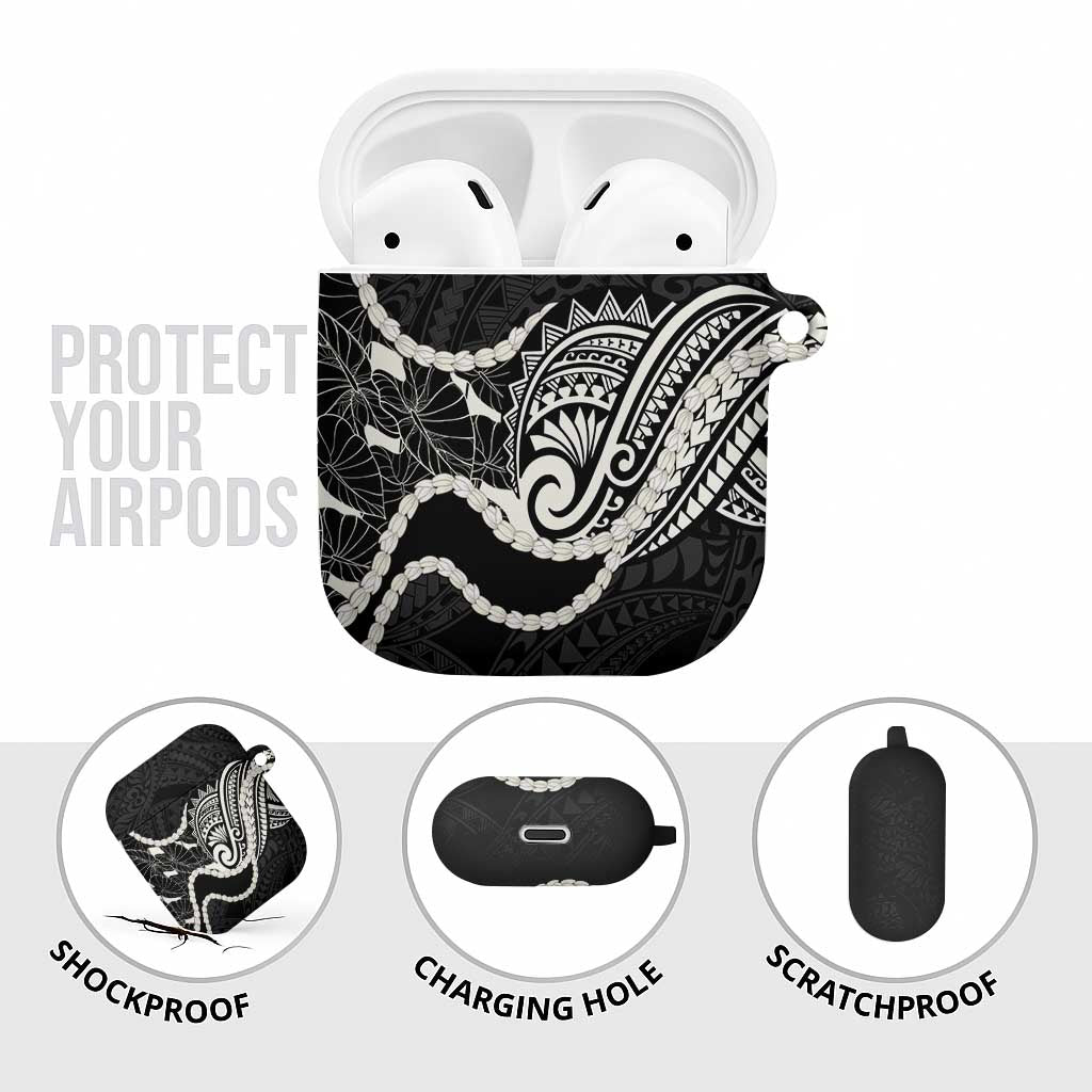 Aloha Hawaii Kalo Pikake Lei AirPods Case Chest Tattoo Black Hawaiian Pattern LT14 - Polynesian Pride