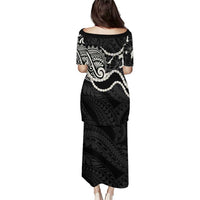 Aloha Hawaii Kalo Pikake Lei Family Matching Puletasi and Hawaiian Shirt Chest Tattoo Black Hawaiian Pattern LT14 - Polynesian Pride