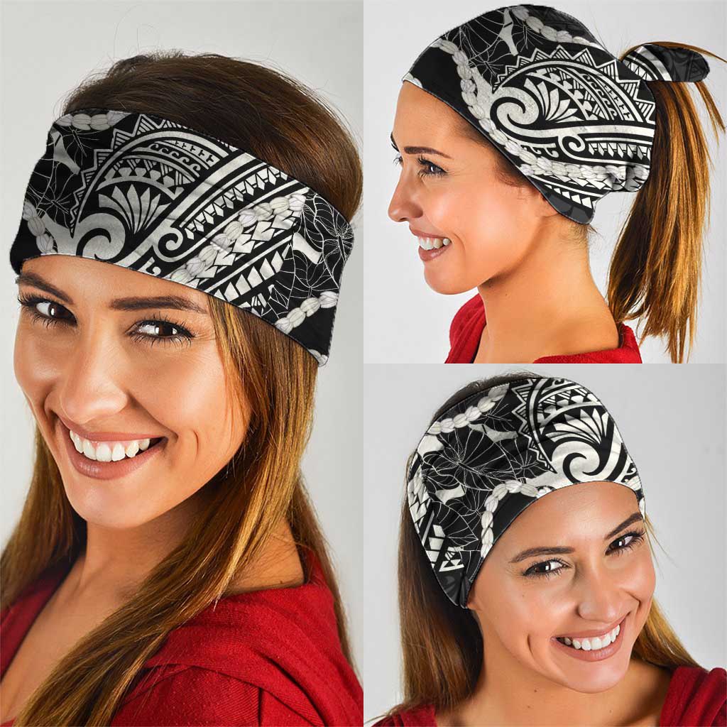 Aloha Hawaii Kalo Pikake Lei Neck Gaiter Chest Tattoo Black Hawaiian Pattern