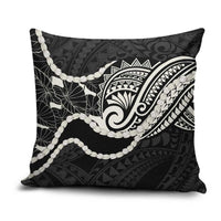 Aloha Hawaii Kalo Pikake Lei Pillow Cover Chest Tattoo Black Hawaiian Pattern