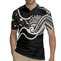 Aloha Hawaii Kalo Pikake Lei Rugby Jersey Chest Tattoo Black Hawaiian Pattern