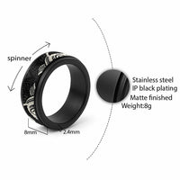 Aloha Hawaii Kalo Pikake Lei Spinner Ring Chest Tattoo Black Hawaiian Pattern