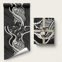 Aloha Hawaii Kalo Pikake Lei Wrapping Paper Chest Tattoo Black Hawaiian Pattern
