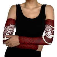 Aloha Hawaii Kalo Pikake Lei Arm Sleeves Chest Tattoo Oxblood Hawaiian Pattern