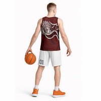 Aloha Hawaii Kalo Pikake Lei Basketball Jersey Chest Tattoo Oxblood Hawaiian Pattern