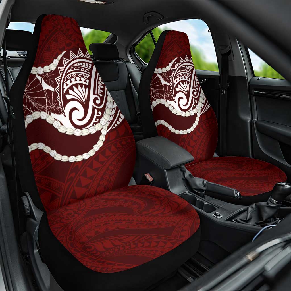Aloha Hawaii Kalo Pikake Lei Car Seat Cover Chest Tattoo Oxblood Hawaiian Pattern