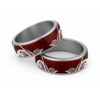 Aloha Hawaii Kalo Pikake Lei Classic Ring Chest Tattoo Oxblood Hawaiian Pattern