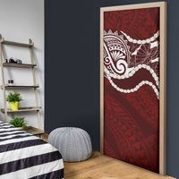 Aloha Hawaii Kalo Pikake Lei Door Cover Chest Tattoo Oxblood Hawaiian Pattern