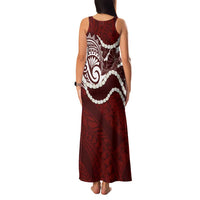 Aloha Hawaii Kalo Pikake Lei Family Matching Tank Maxi Dress and Hawaiian Shirt Chest Tattoo Oxblood Hawaiian Pattern LT14 - Polynesian Pride
